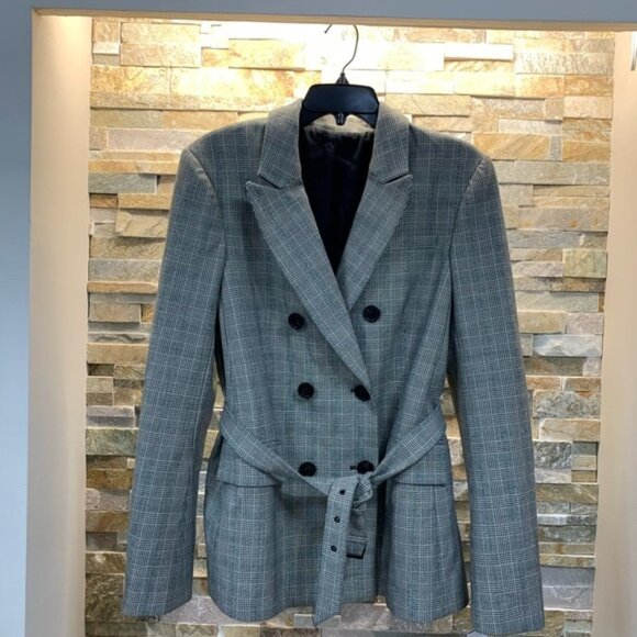 Tibi Belted Glen Check Blazer - Picture 4 of 8
